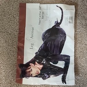 Halloween Leg Avenue Vinyl Cat Ears and Tail Set One Size